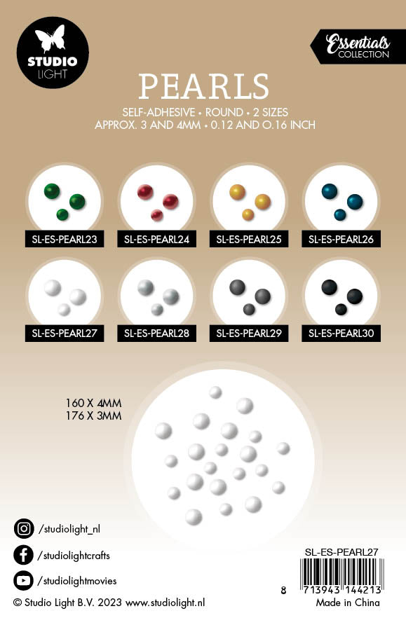 SL Self-Adhesive Pearls White Pearls Essentials105x160x4mm 336 PC nr.27