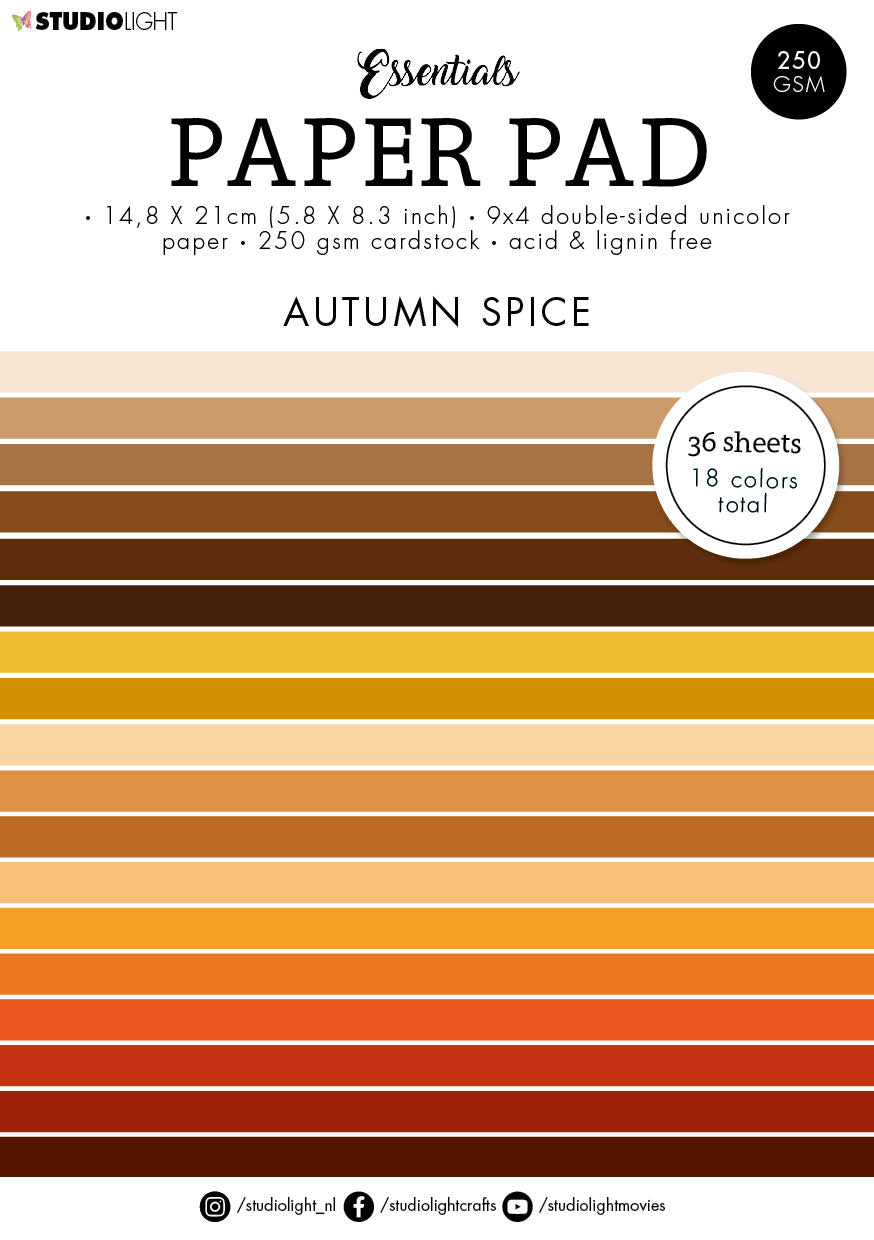 SL Paper Pad Unicolor Paper Autumn Spice Essentials 210x148x9mm 10 PC nr.101