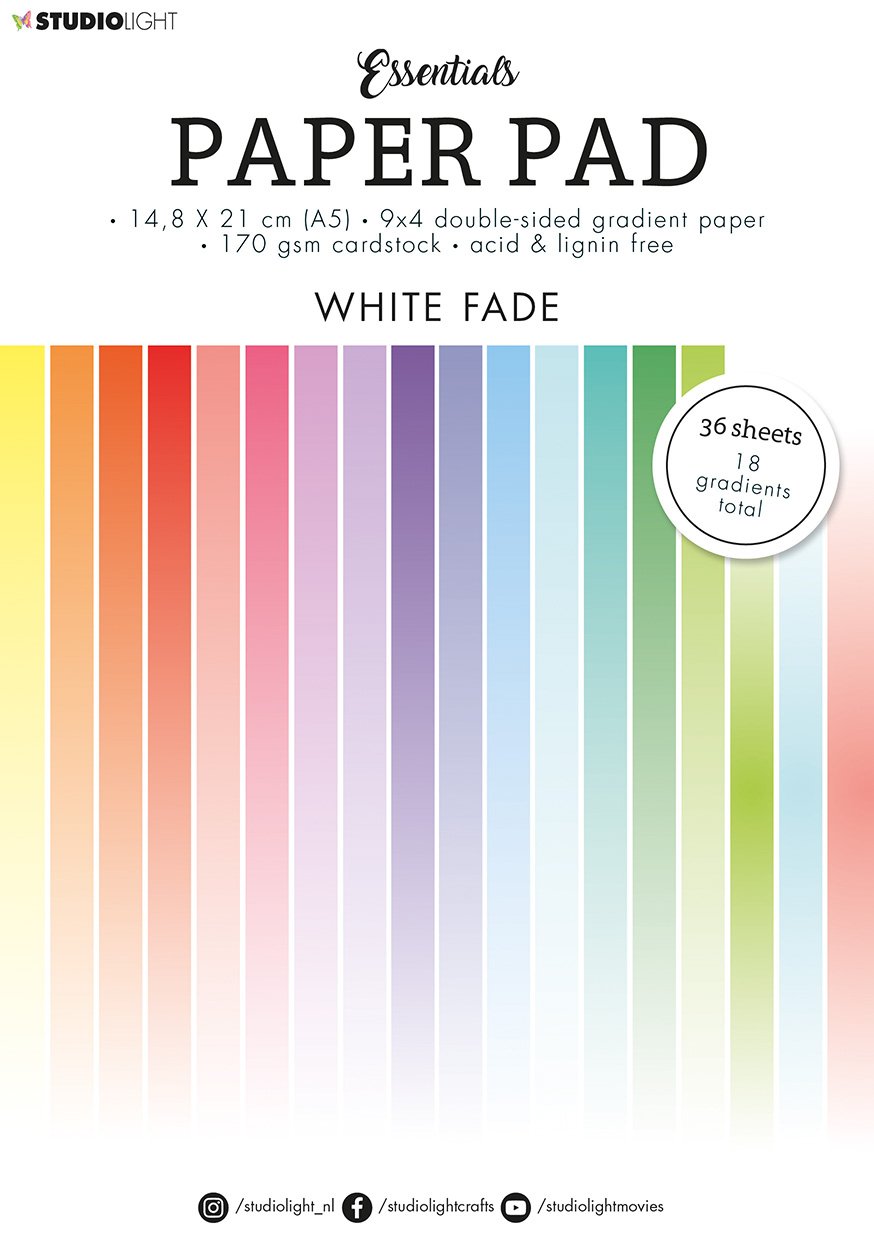 SL Paper Pad Double Sided White Fade Gradients Essentials 148x210mm 36 SH nr.21