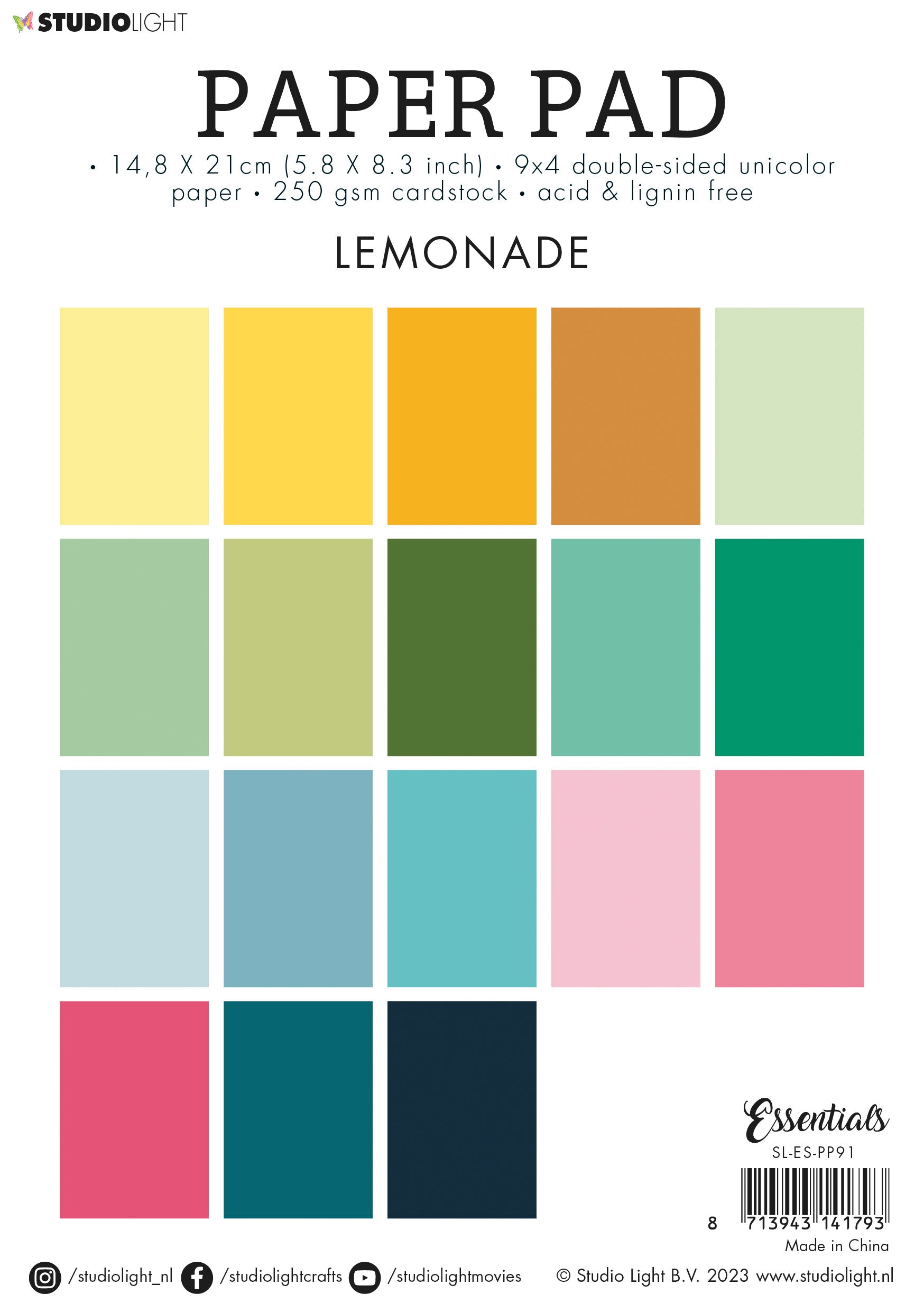 SL Paper Pad Unicolor Paper Lemonade Essentials 210x148x9mm 36 SH nr.91