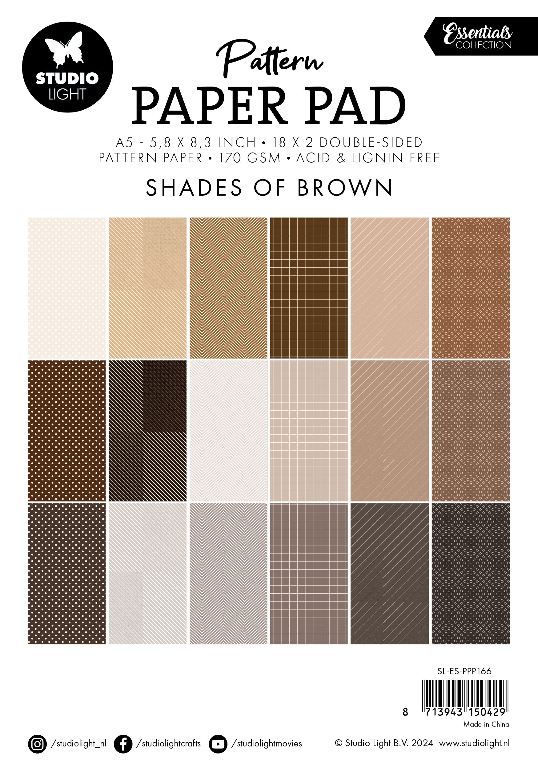 SL Pattern Paper Pad Shades Of Brown Essentials 36 SH