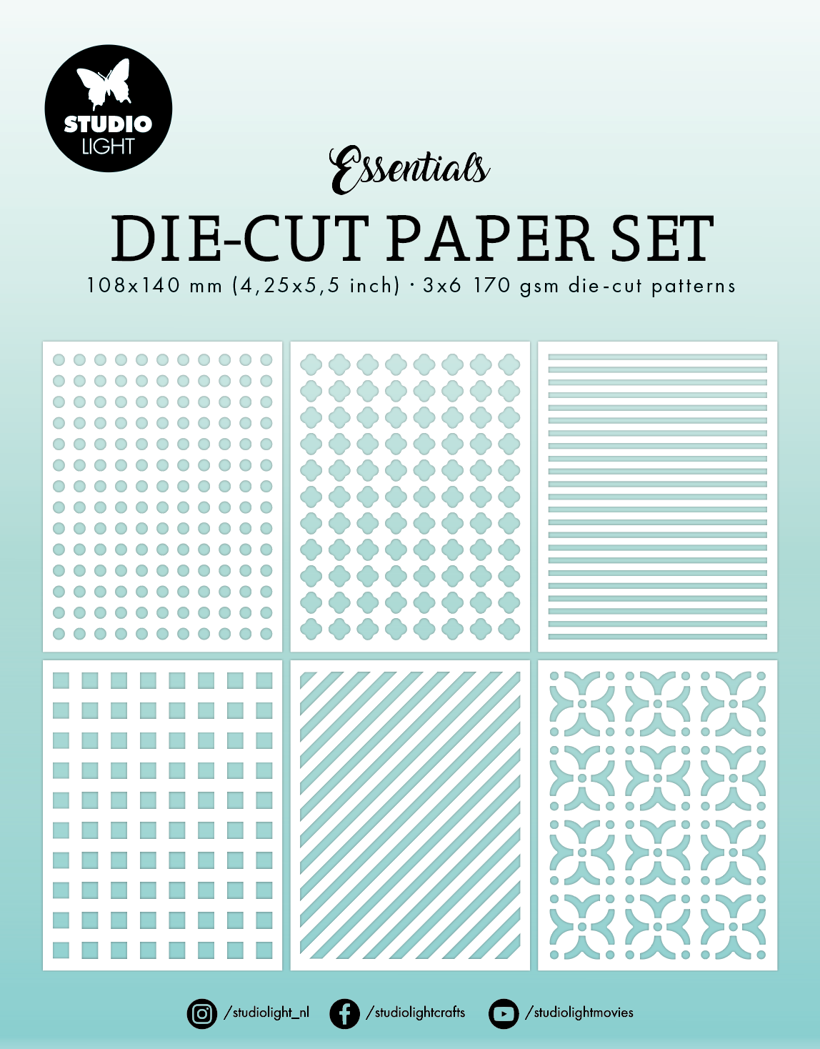 SL Paper Set Die-Cut Paper Sheets Essentials 108x140x6mm 18 PC nr.36