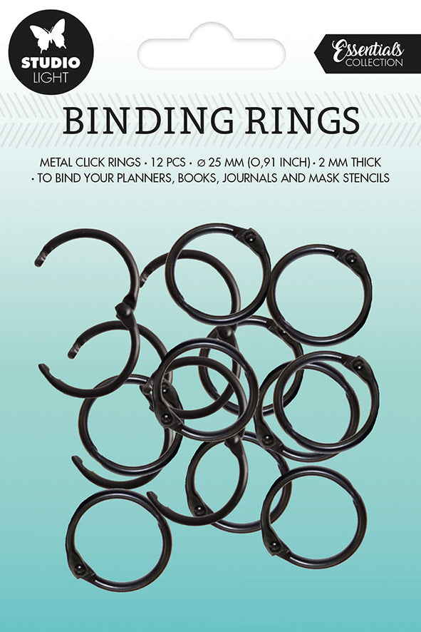 SL Binding Click Rings Black Essentials 23x23x3mm 12 PC nr.01