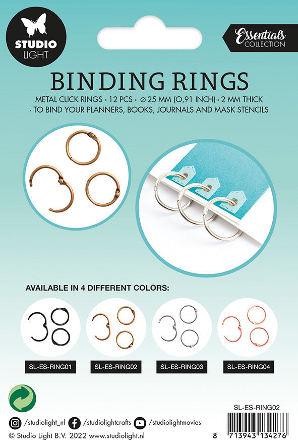 SL Binding Click Rings Old Gold Essentials 23x23x3mm 12 PC nr.02