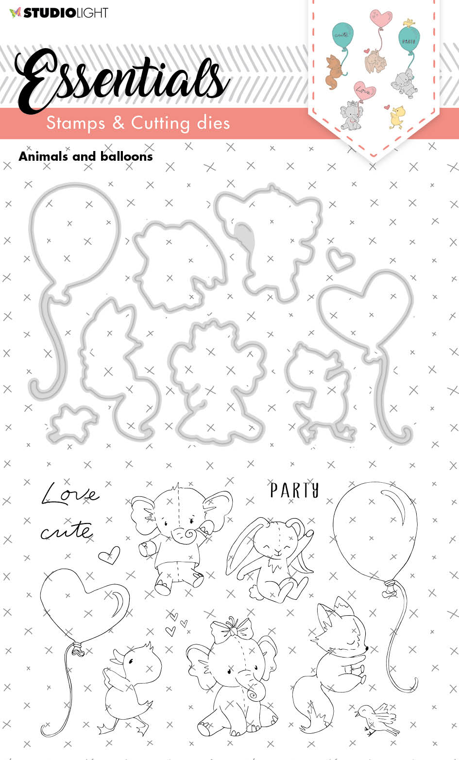 SL Stamp & Cutting Die Animals And Balloons Essentials 148x210x3mm 1 PC nr.22