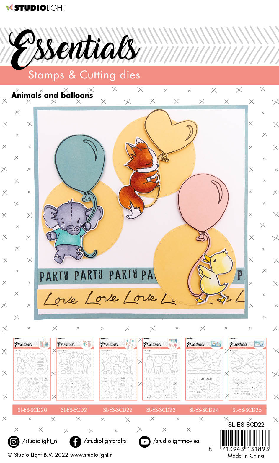 SL Stamp & Cutting Die Animals And Balloons Essentials 148x210x3mm 1 PC nr.22