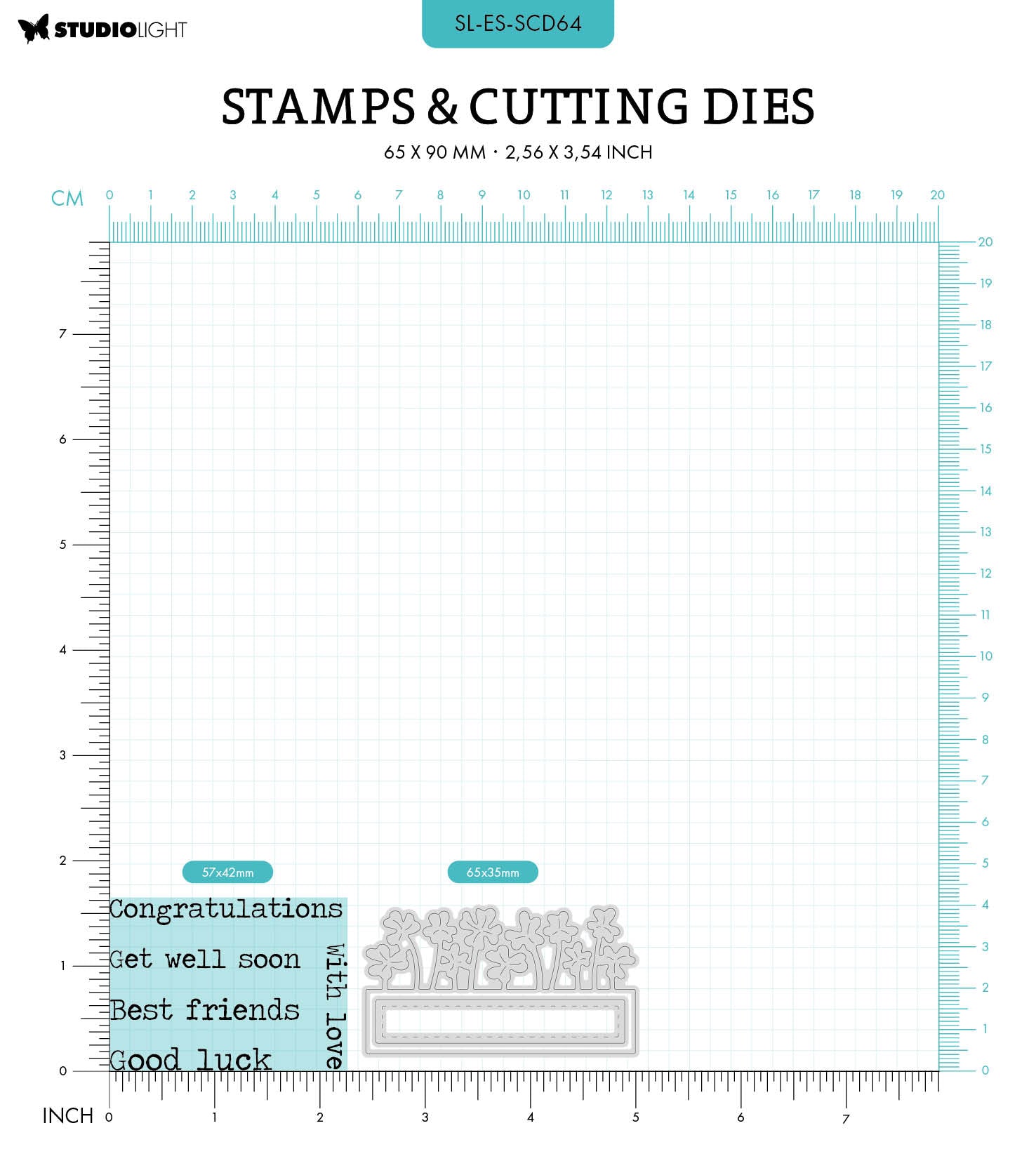 SL Stamp & Cutting Die Clover Frame Essentials 65x90x3mm 7 PC nr.64