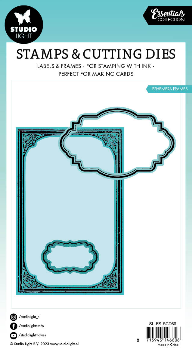 SL Stamp & Cutting Dies Ephemera Frames Essentials 100x138x3mm 9 PC nr.69