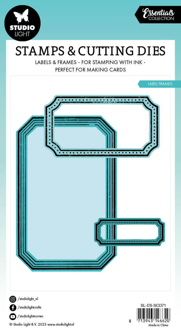 SL Stamp & Cutting Dies Label Frames Essentials 100x138x3mm 9 PC nr.71