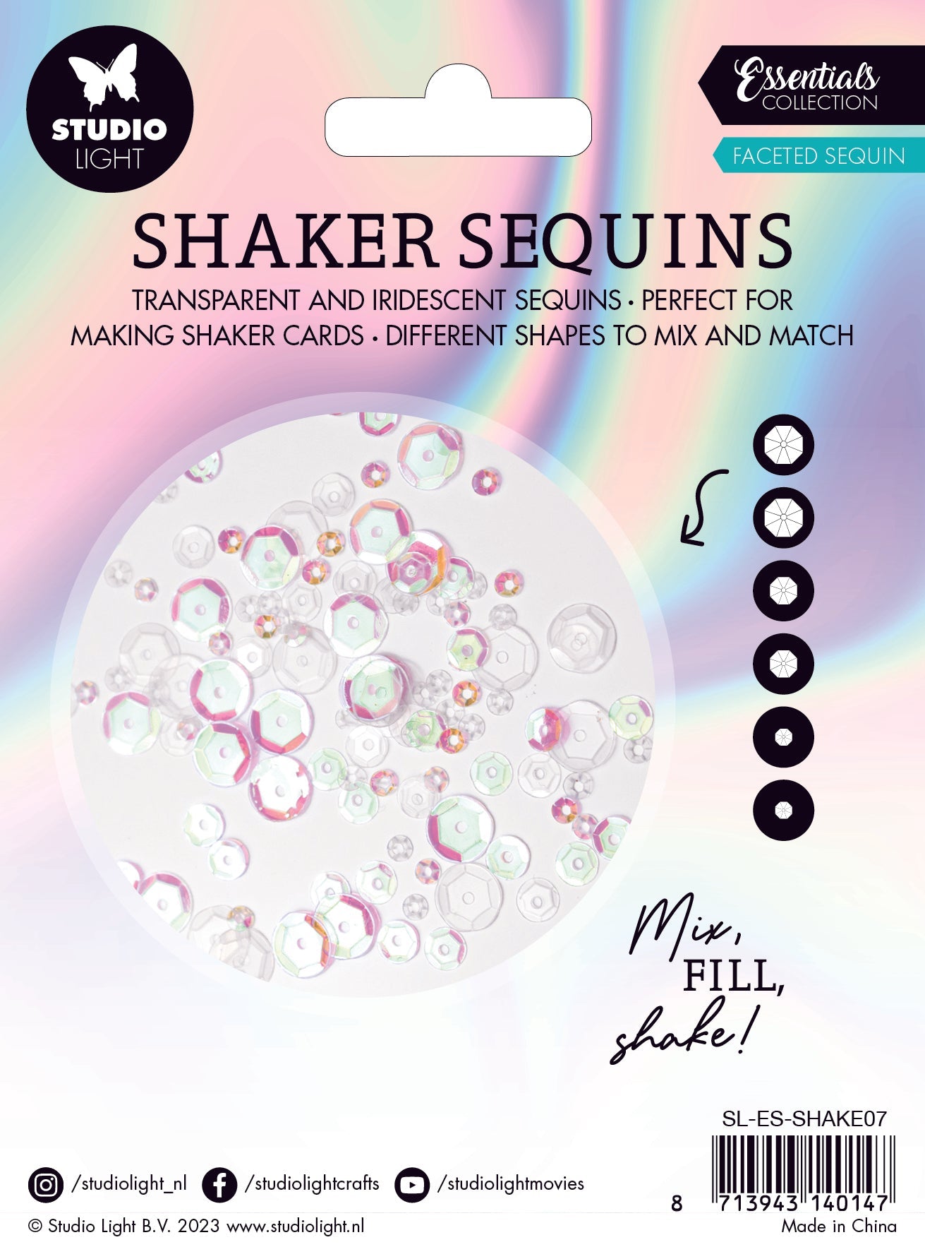 SL Shaker Elements Faceted Sequin Essentials 151x111x15mm 6 PC nr.07