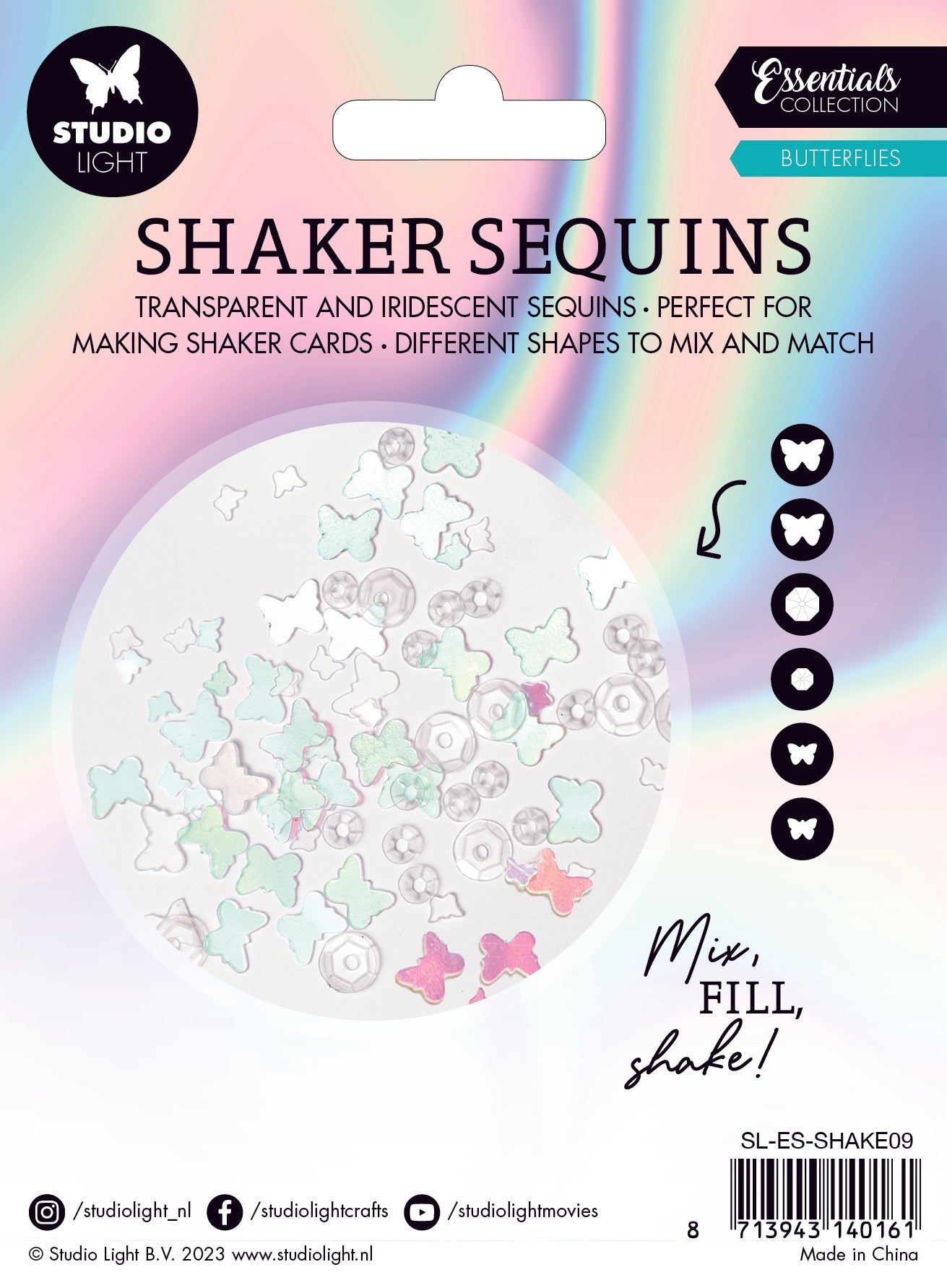 SL Shaker Elements Butterflies Essentials 151x111x15mm 6 PC nr.09