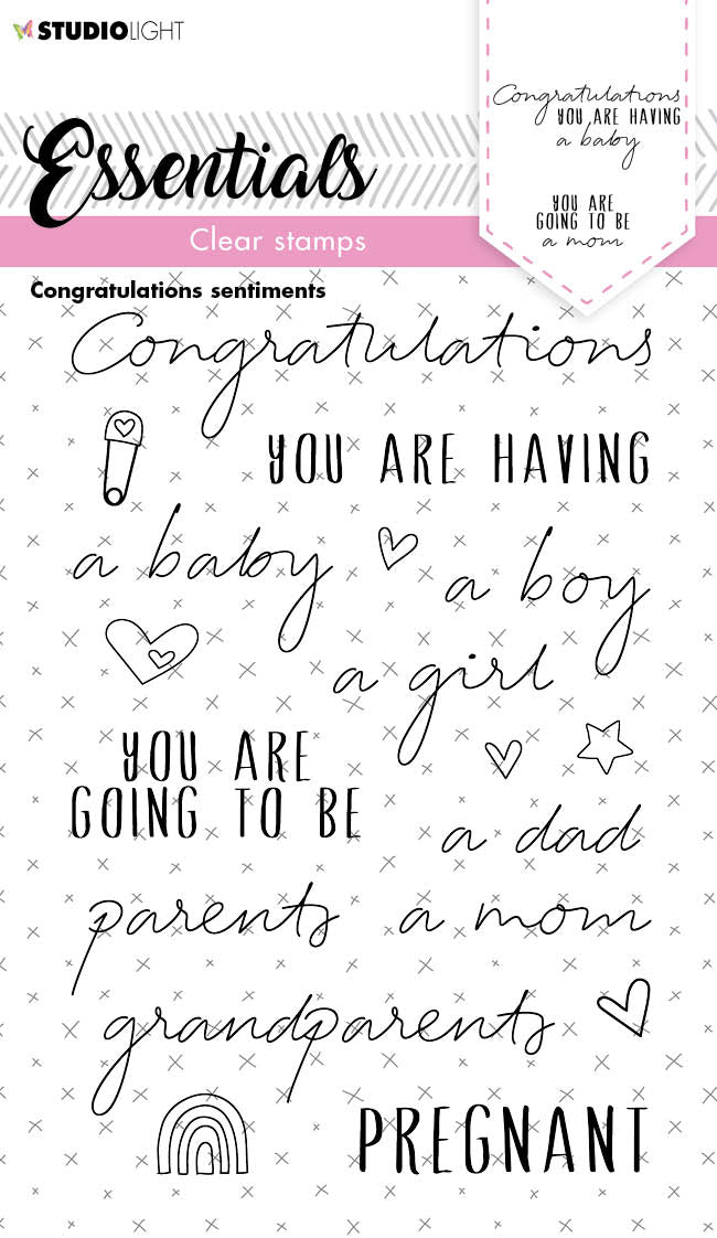 SL Clear Stamp Congratulations Sentiments Essentials 105x148x3mm 1 PC nr.175