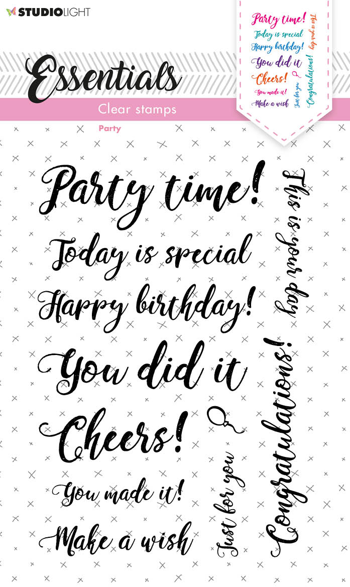 SL Clear Stamp Sentiments/Wishes - Party Essentials 105x148x3mm 1 PC nr.177