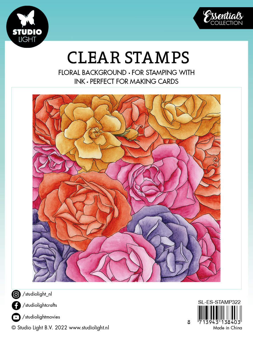 SL Clear Stamp Rozes Background Essentials 140x140x3mm 1 PC nr.322