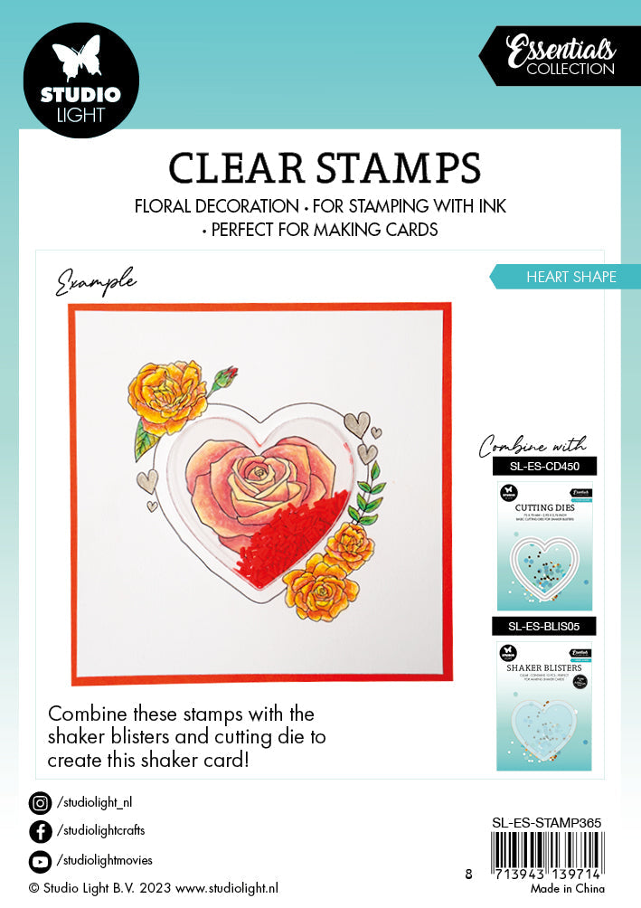 SL Clear Stamp Heart Essentials 100x100x3mm 6 PC nr.365