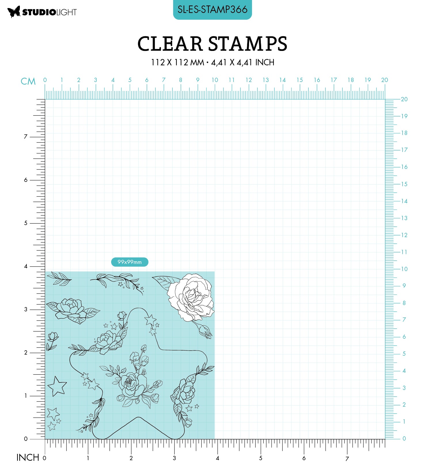 SL Clear Stamp Small Star Essentials 99x99x3mm 9 PC nr.366