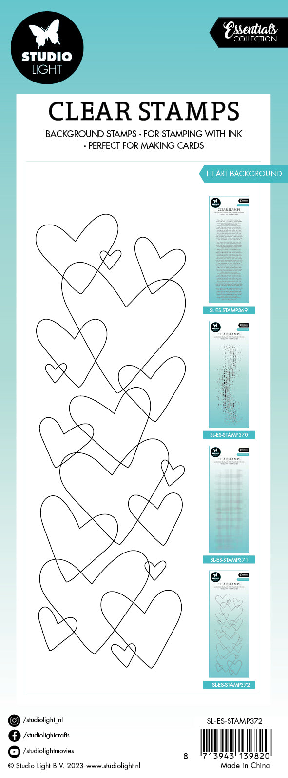 SL Clear Stamp Heart Background Essentials 68x204x3mm 1 PC nr.372