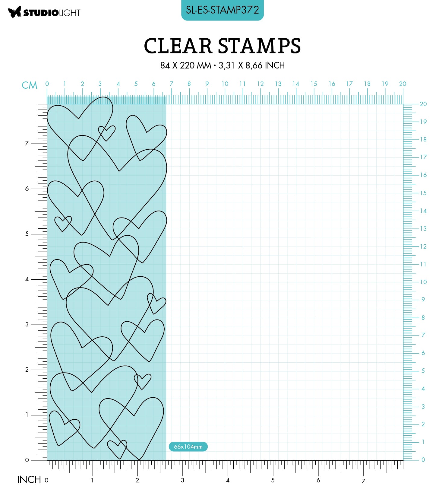 SL Clear Stamp Heart Background Essentials 68x204x3mm 1 PC nr.372