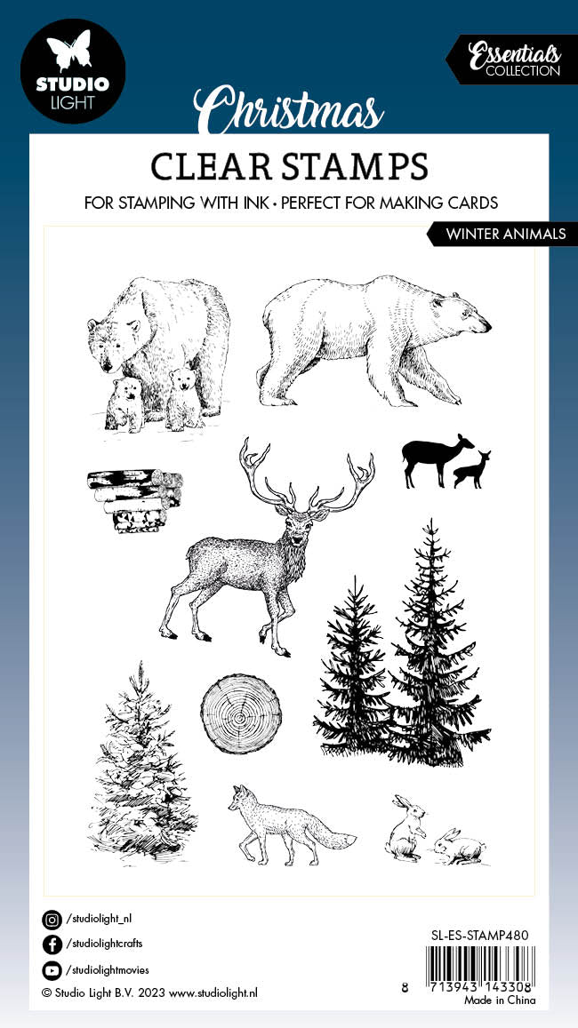 SL Clear Stamp Winter Animals Essentials 93x136x3mm 10 PC nr.480