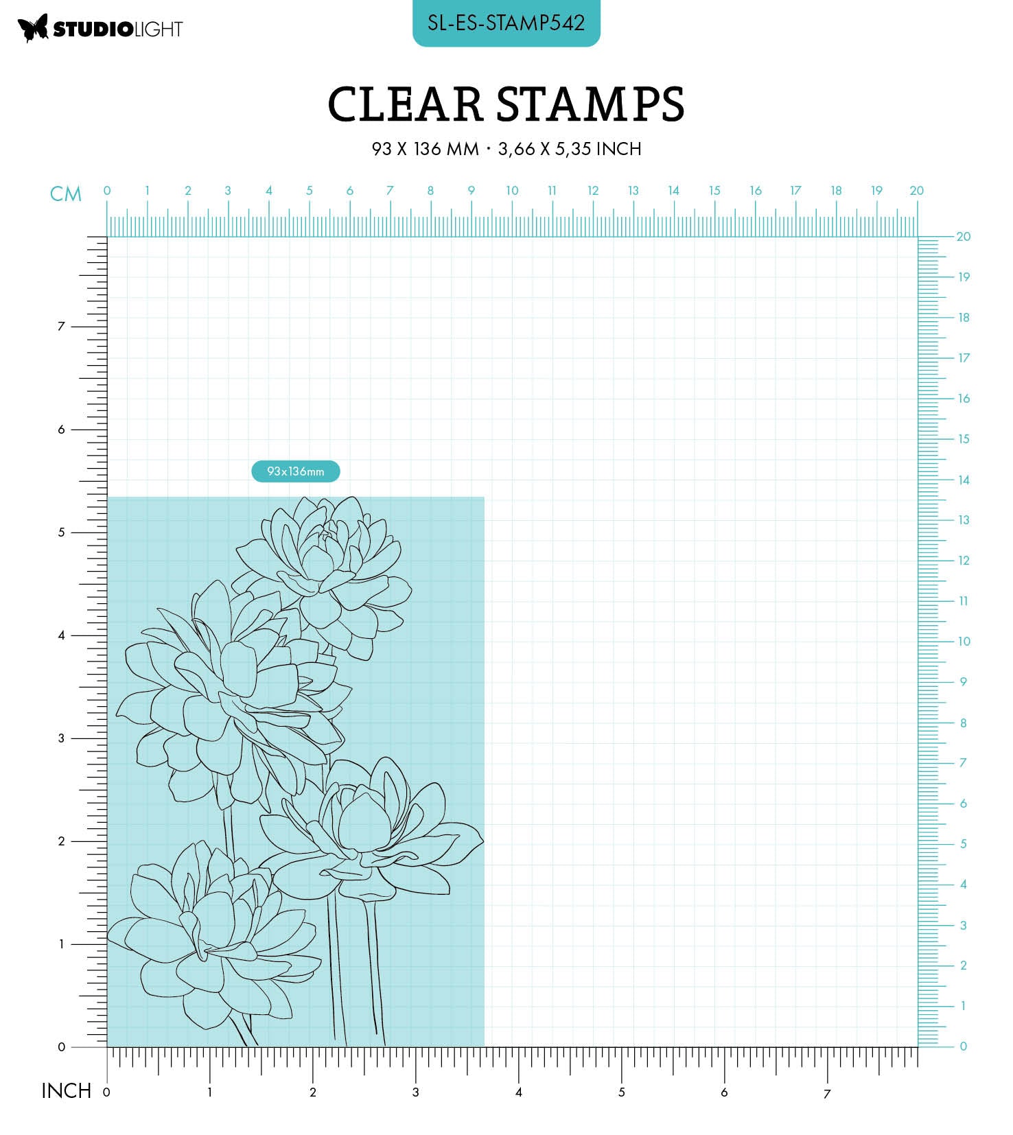SL Clear Stamp Little Dahlias Essentials 93x136x3mm 1 PC nr.542