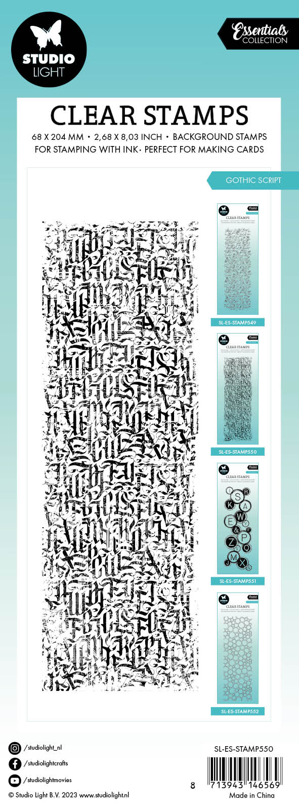 SL Clear Stamp Gothic Script Essentials 68x204x3mm 1 PC nr.550