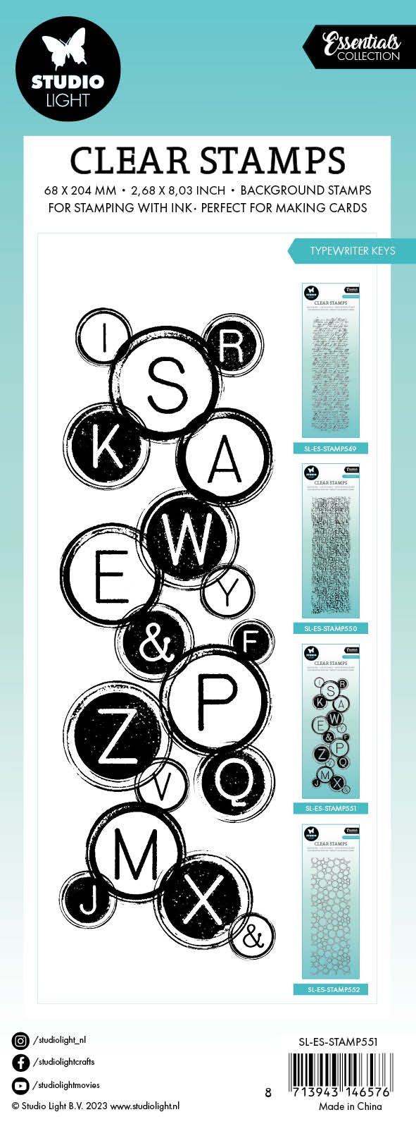 SL Clear Stamp Typewriter Keys Essentials 68x204x3mm 1 PC nr.551