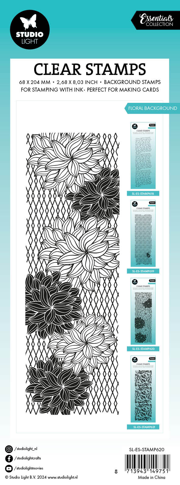 SL Clear Stamp Floral Background Essentials 1 PC