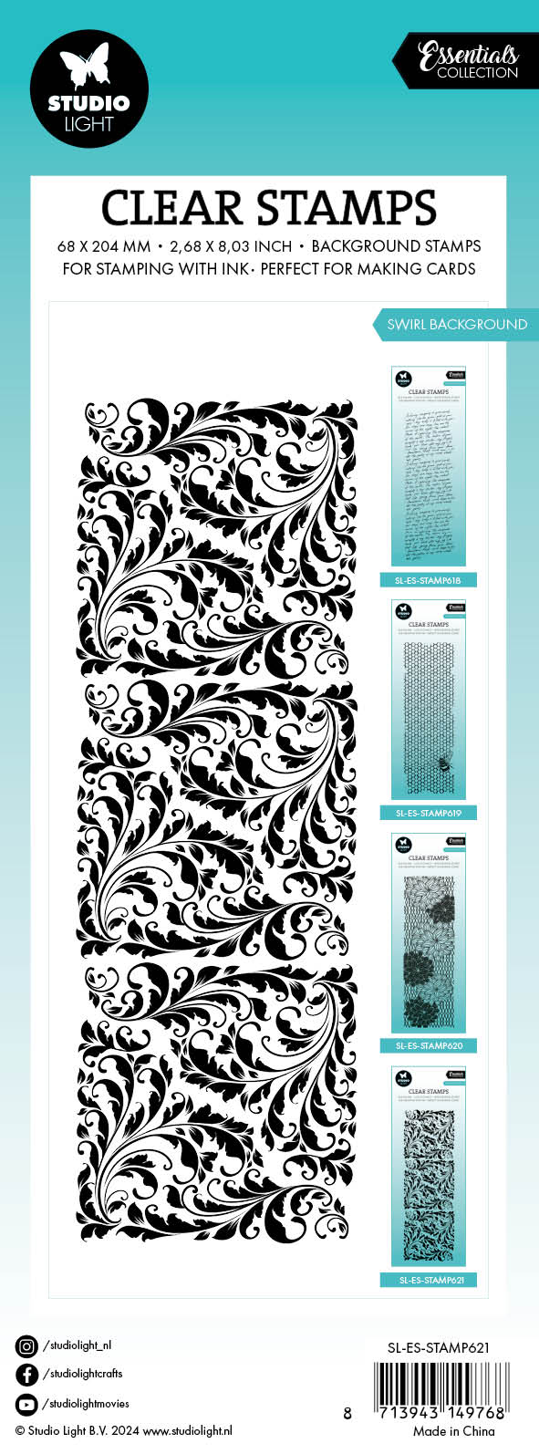 SL Clear Stamp Swirl Background Essentials 1 PC