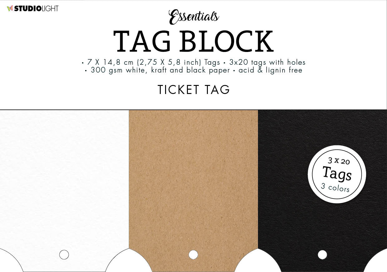 SL Tag Block Ticket Tag Essentials 148x210x8mm 60 Tags nr.06