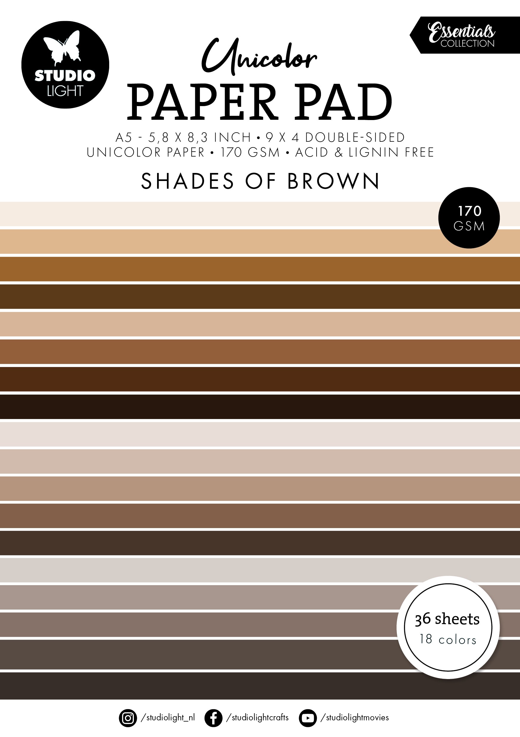 SL Unicolor Paper Pad Shades Of Brown Essentials 36 SH