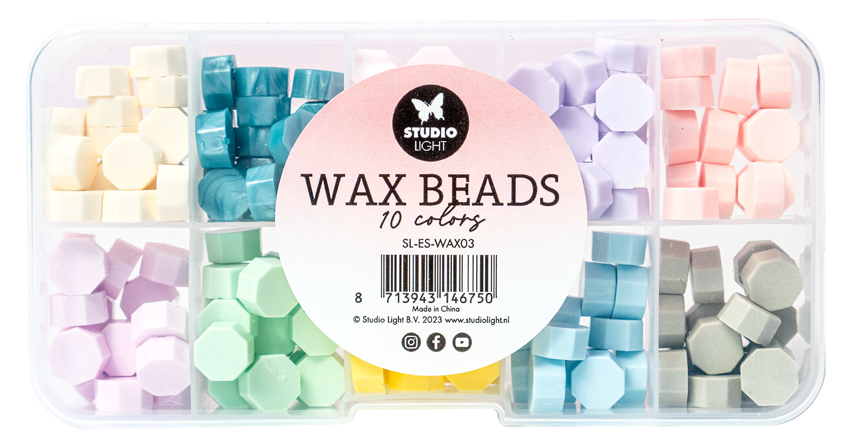 SL Wax Beads 10 Colors Pastels Essentials Tools 127x65x20mm 10x7 G nr.03