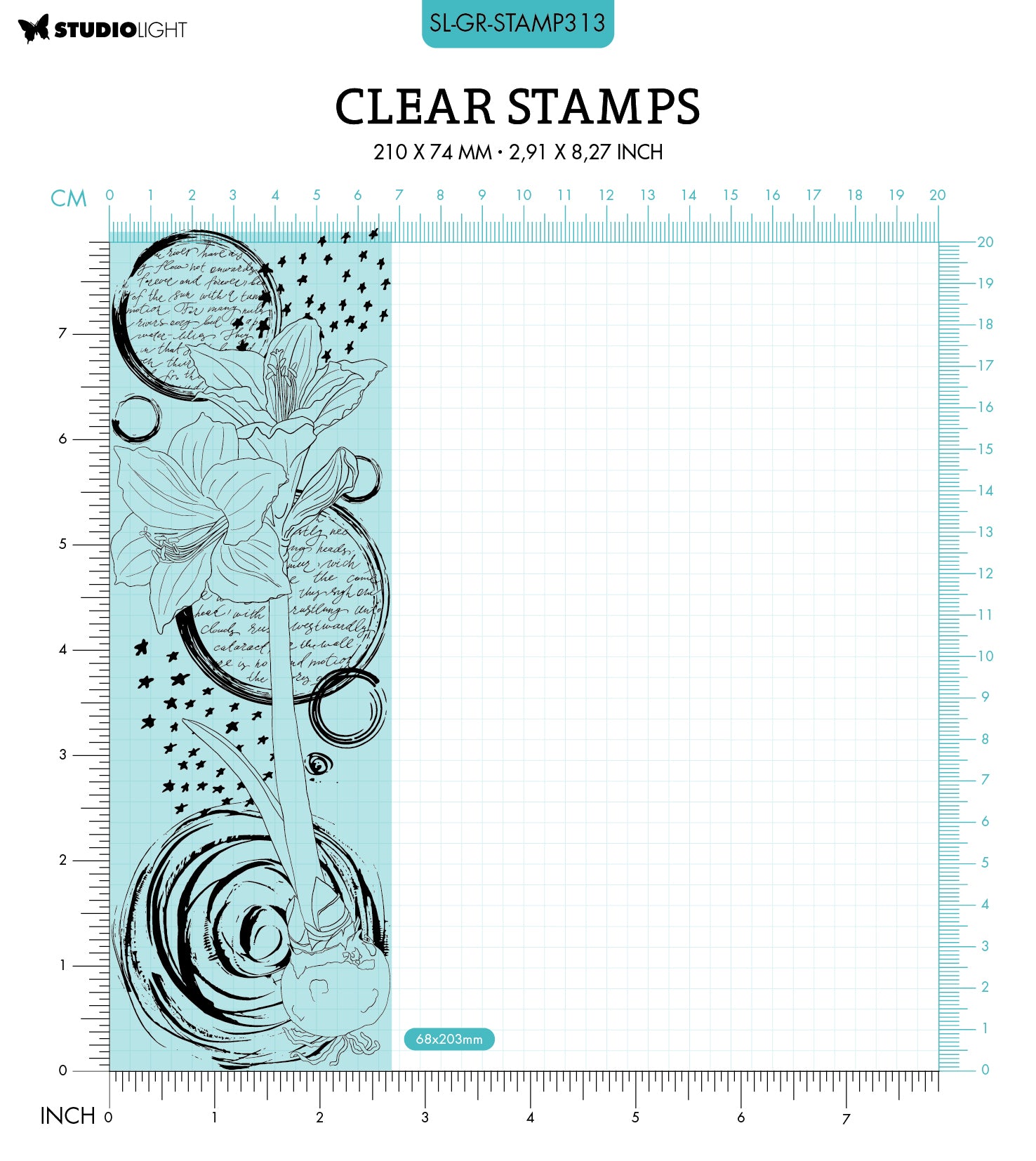 SL Clear Stamp Amaryllis Grunge Collection 210x74x3mm 1 PC nr.313