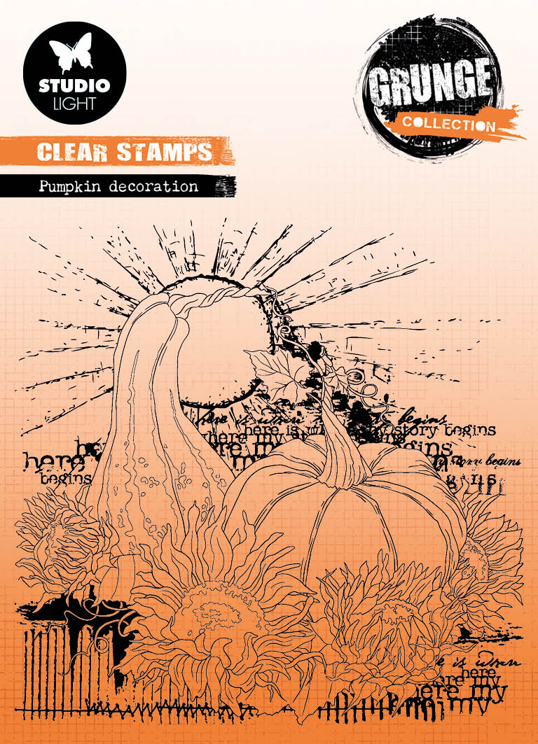 SL Clear Stamp Pumpkins Grunge Collection 122x122x3mm 1 PC nr.454
