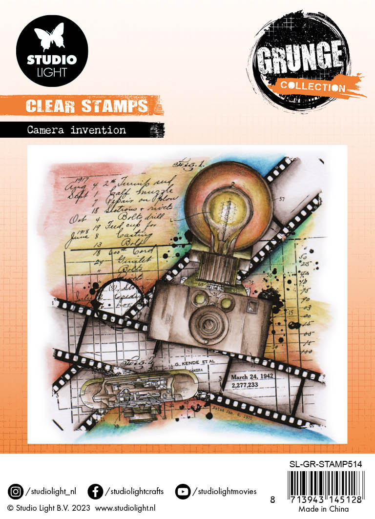 SL Clear Stamps Camera Invention Grunge Collection 122x122x3mm 1 PC nr.514