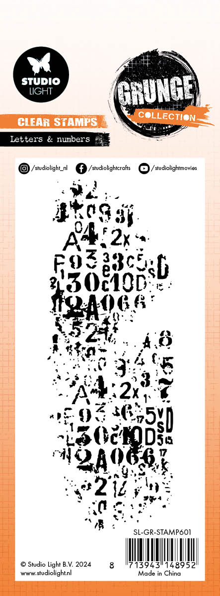 SL Clear Stamp Letters & Numbers Grunge Collection 1 PC