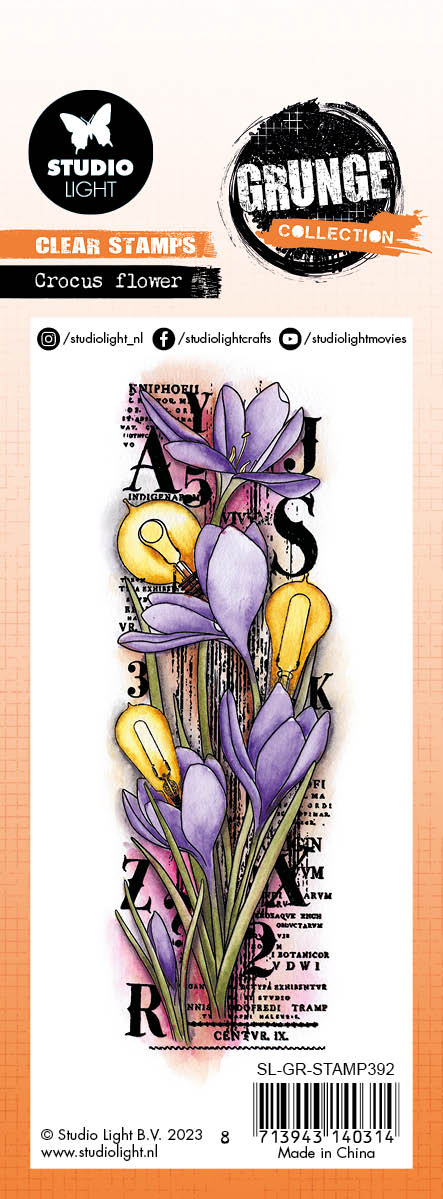 SL Clear Stamp Crocus Flower Grunge Collection 46x140x3mm 1 PC nr.392