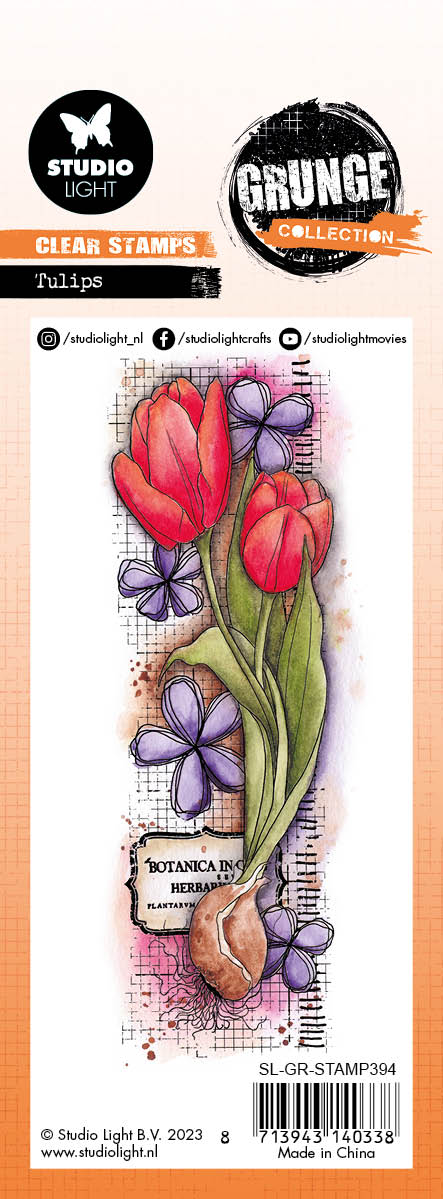 SL Clear Stamp Tulips Grunge Collection 45x140x3mm 1 PC nr.394