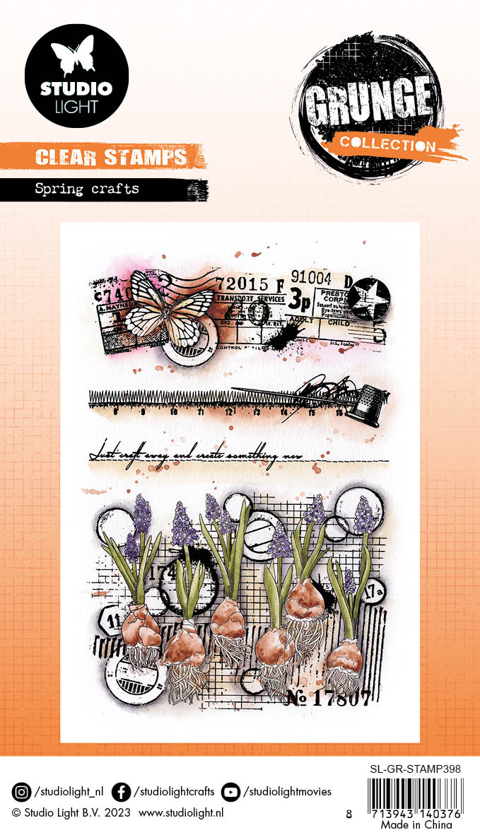 SL Clear Stamp Spring Crafts Grunge Collection 89x132x3mm 4 PC nr.398