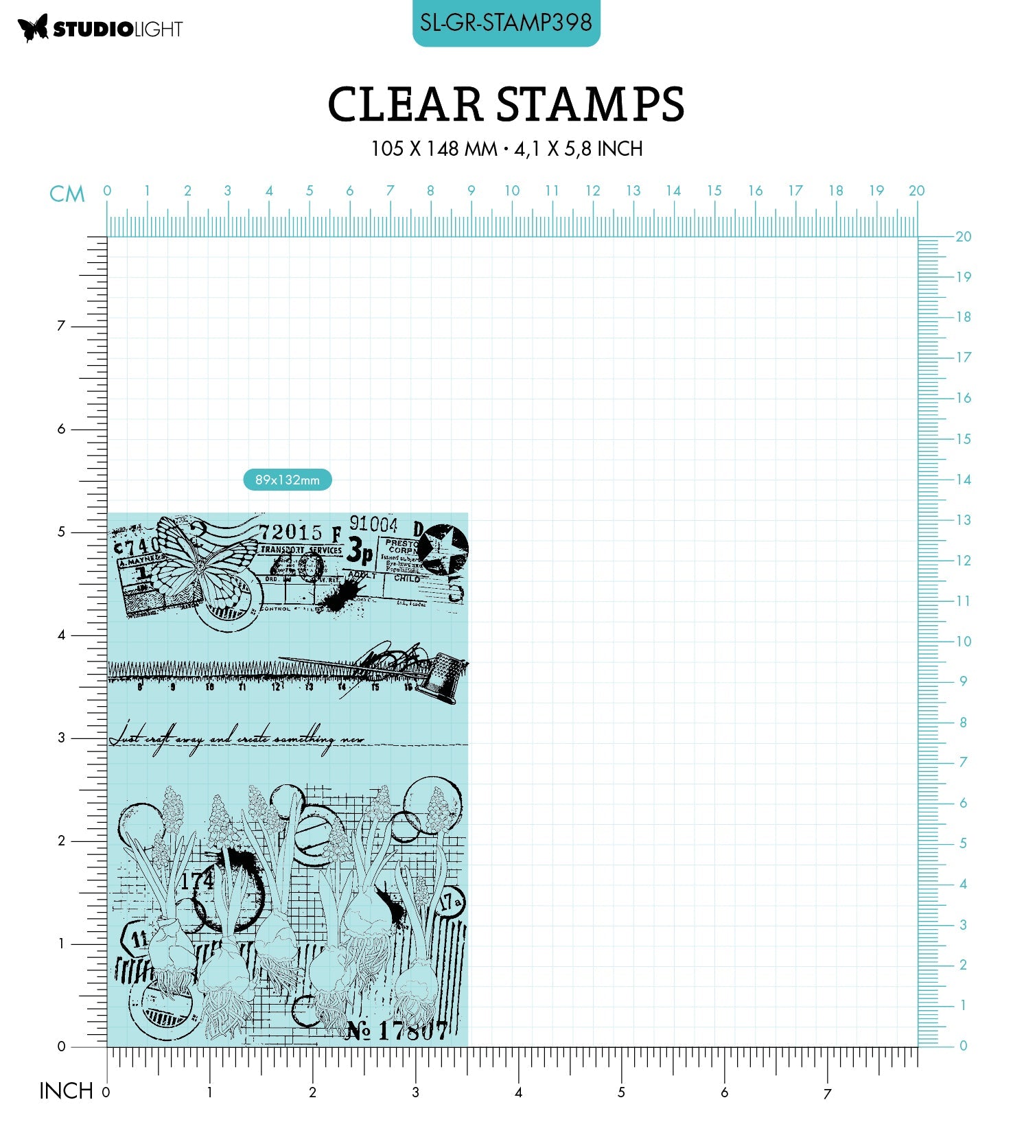 SL Clear Stamp Spring Crafts Grunge Collection 89x132x3mm 4 PC nr.398