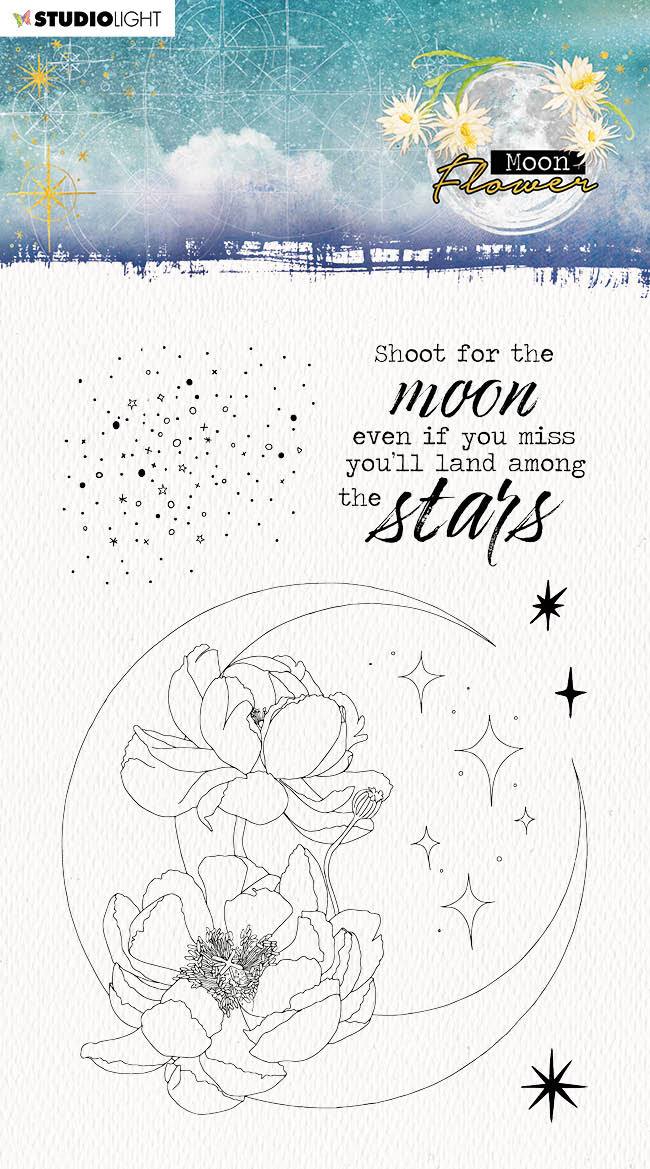 SL Clear Stamp Shoot For The Moon Moon Flower Collection 105x148x3mm 1 pc nr.132