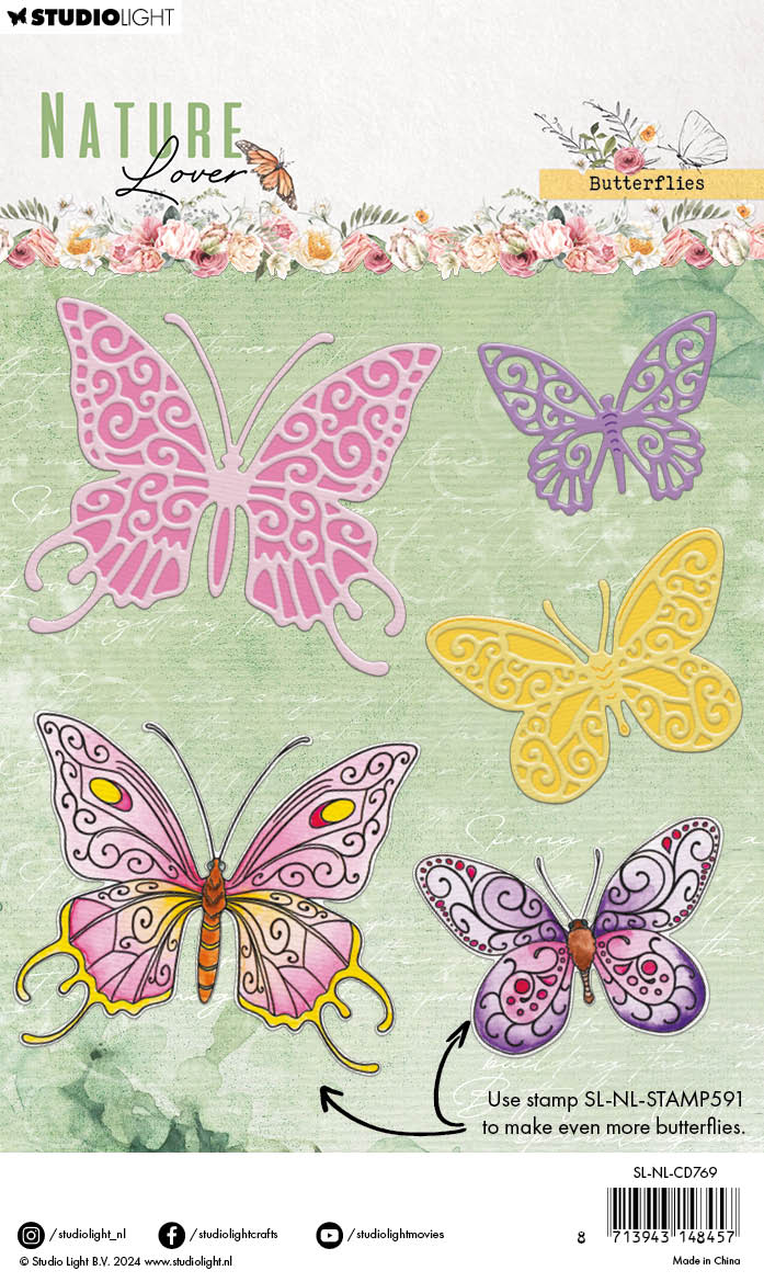 SL Cutting Dies Butterflies Nature Lover 103x144x1mm 5 PC nr.769