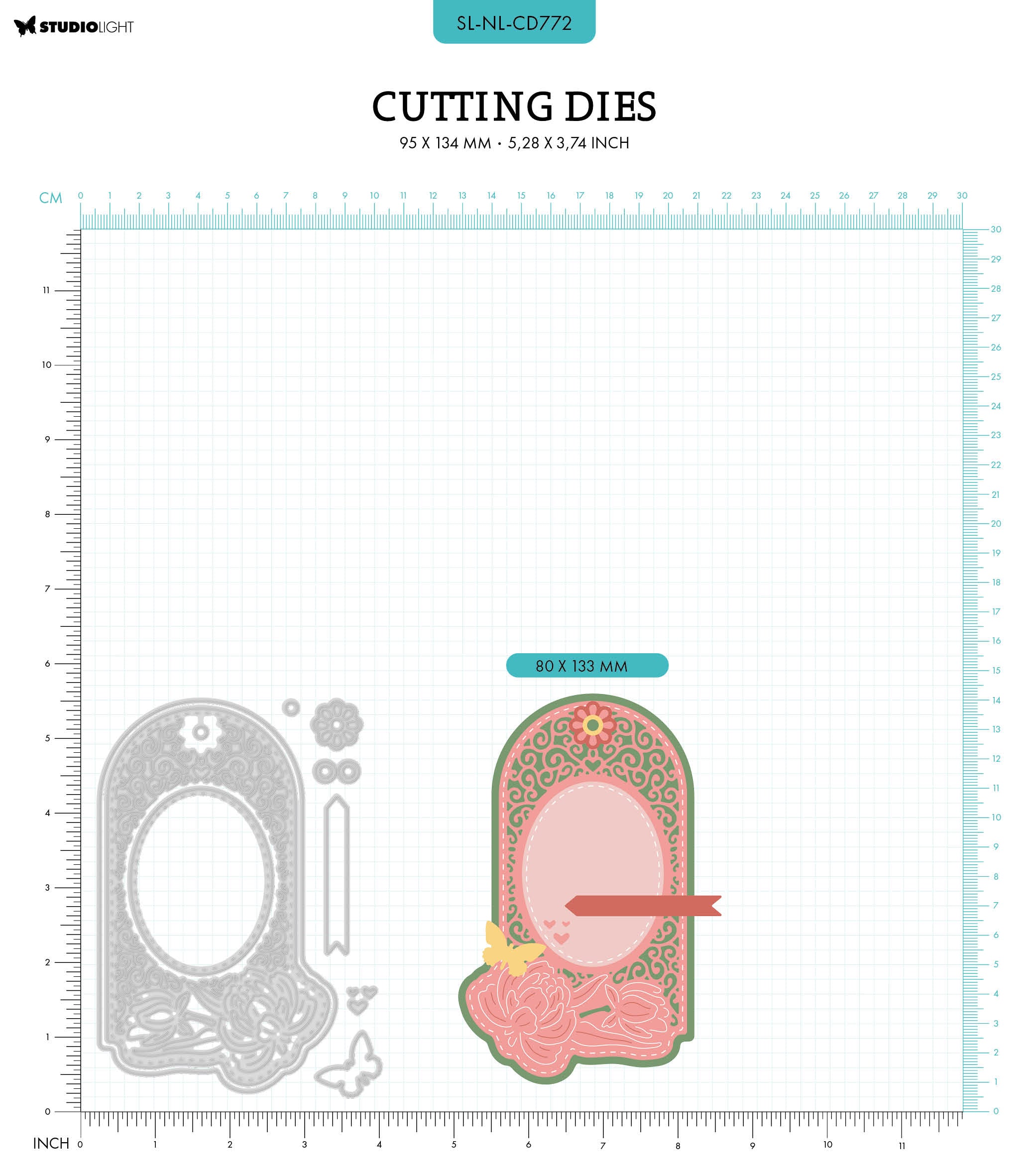 SL Cutting Dies Peony Tag Nature Lover 95x134x1mm 9 PC nr.772