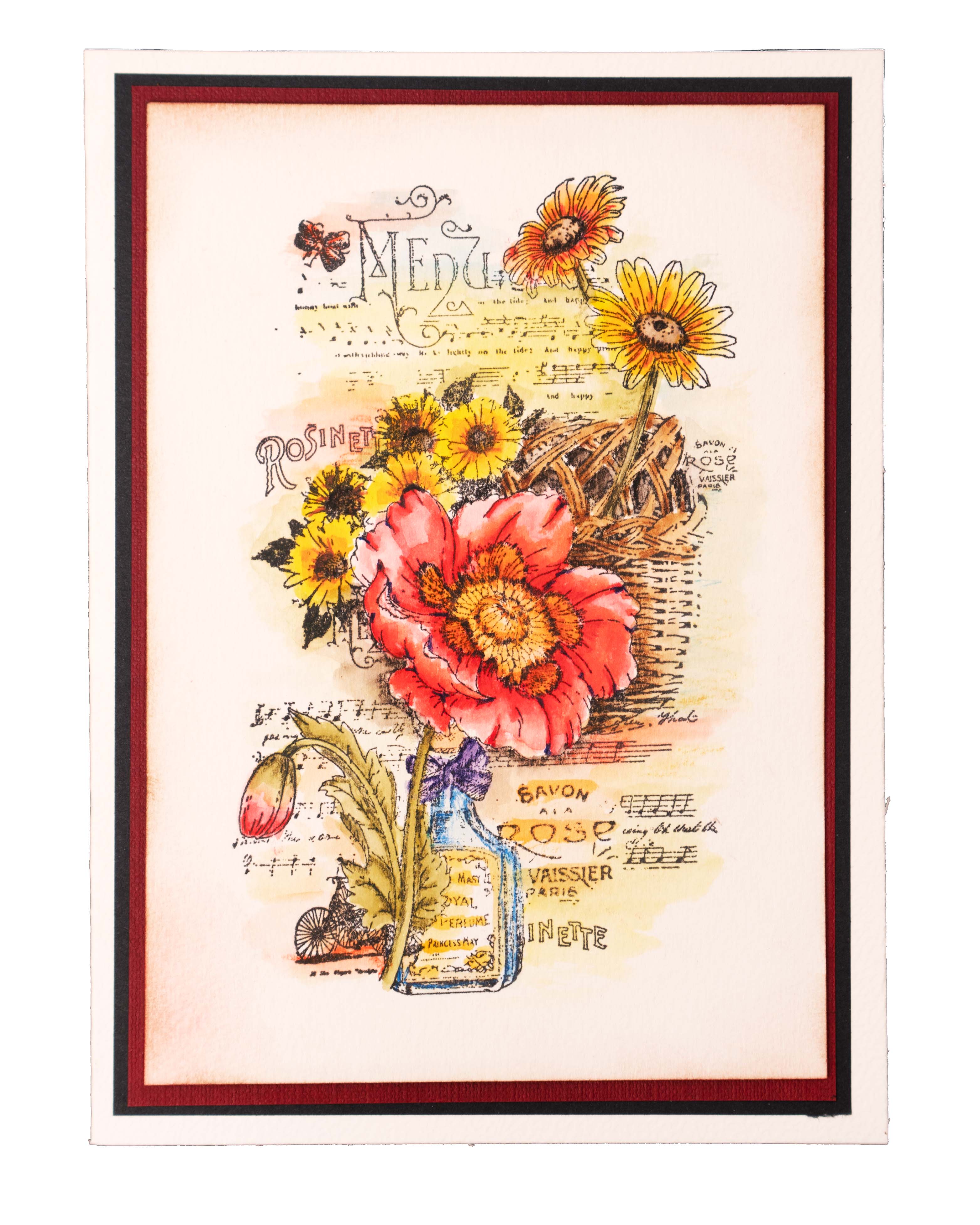 SL Clear Stamp Wildflower Basket Sunflower Kisses 86x134x3mm 1 PC nr.438