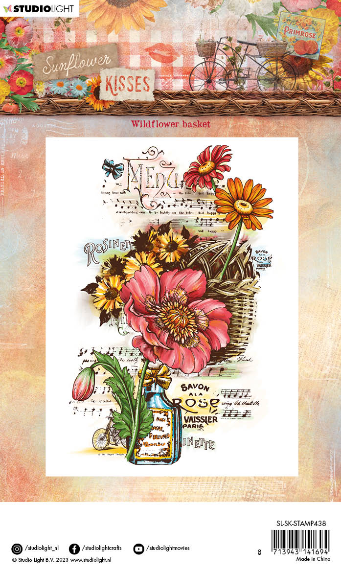 SL Clear Stamp Wildflower Basket Sunflower Kisses 86x134x3mm 1 PC nr.438