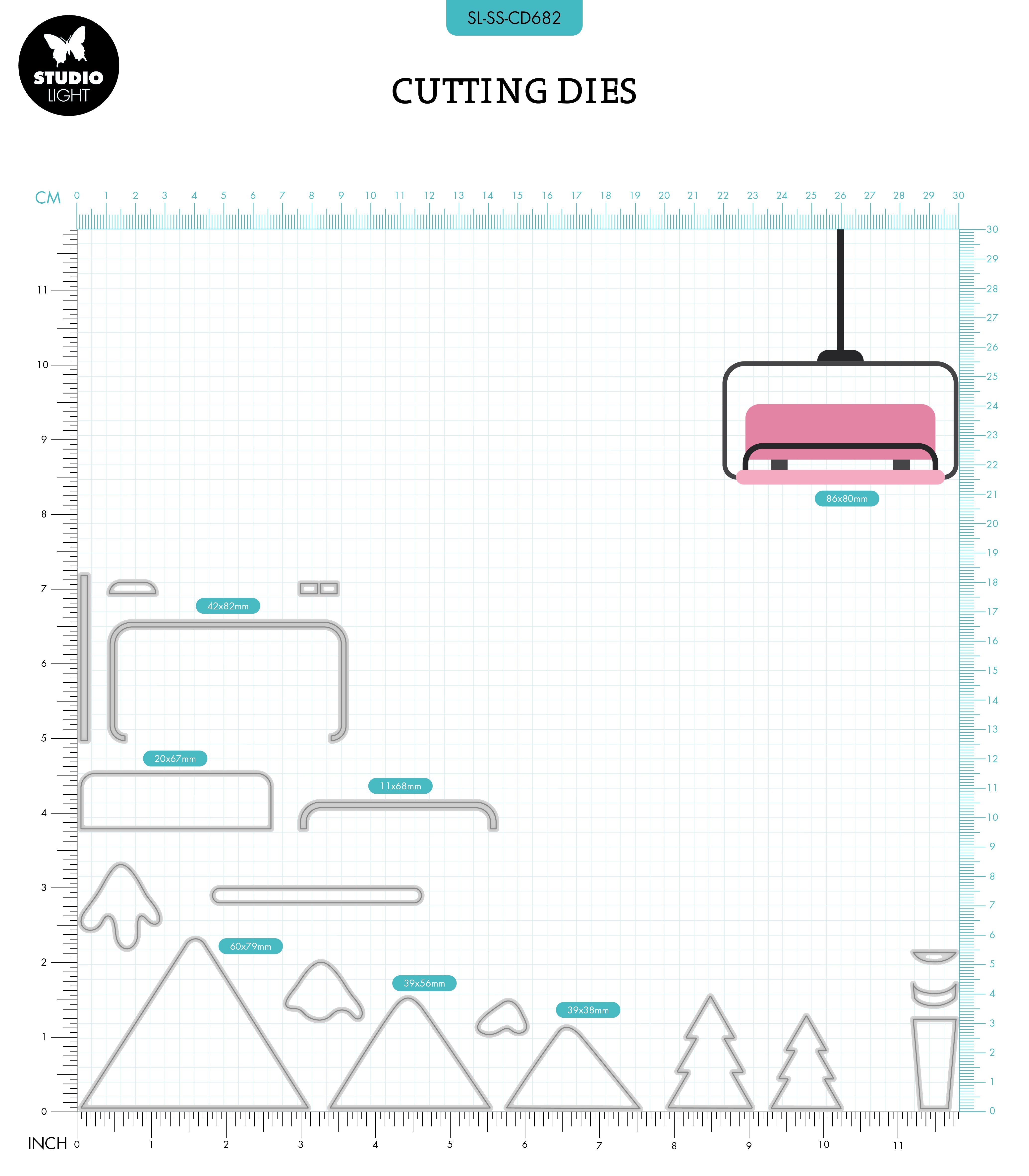 SL Cutting Die Ski Lift Sweet Stories 152x99x1mm 18 PC nr.682