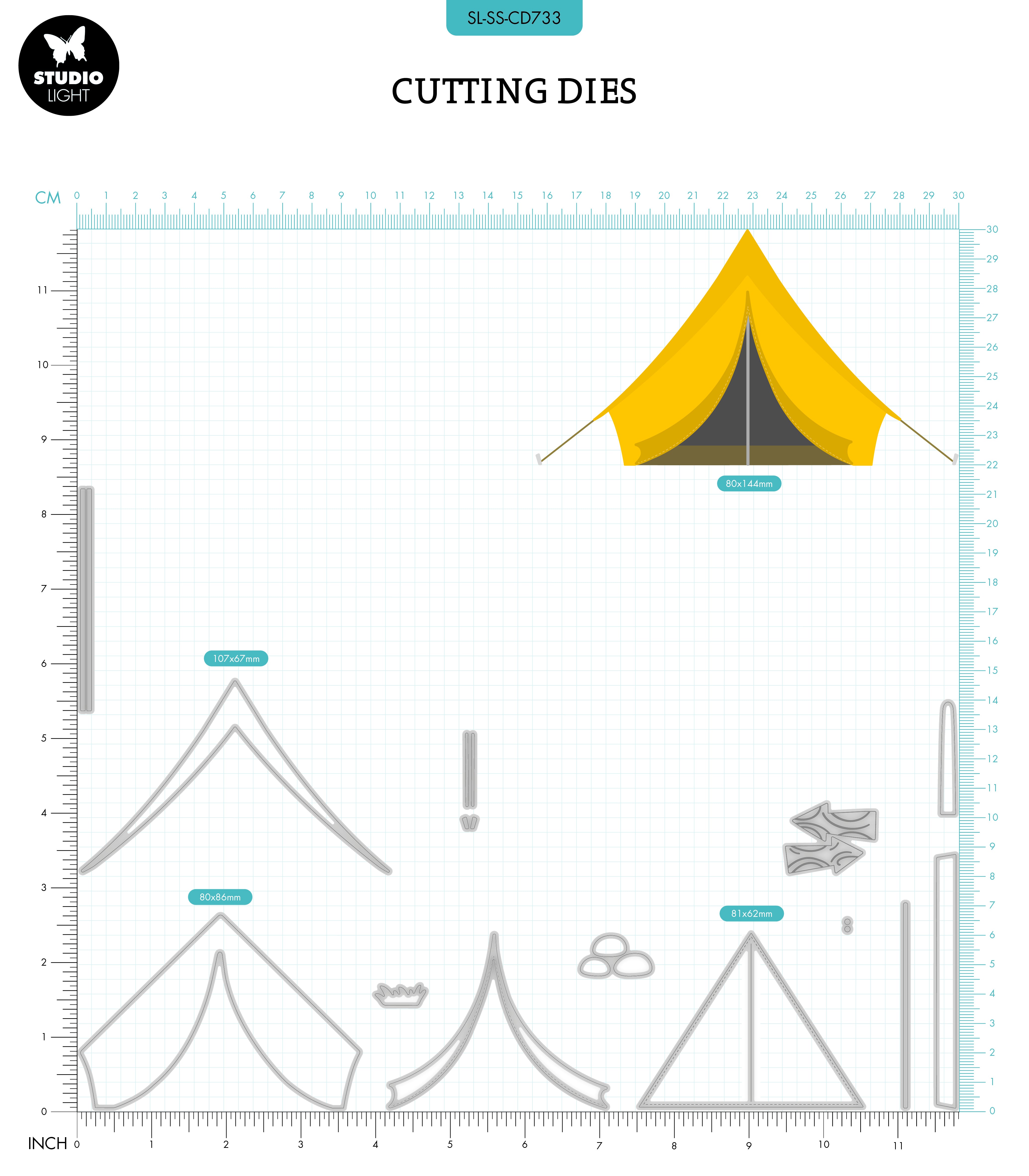SL Cutting Die Camping Tent Sweet Stories 104x177x1mm 14 PC nr.733