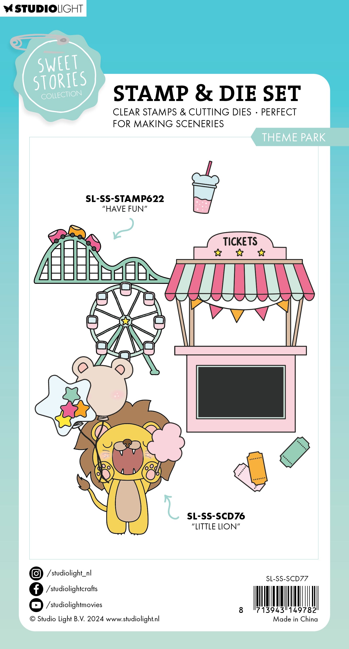 SL Stamp & Die Theme Park Sweet Stories 14 PC