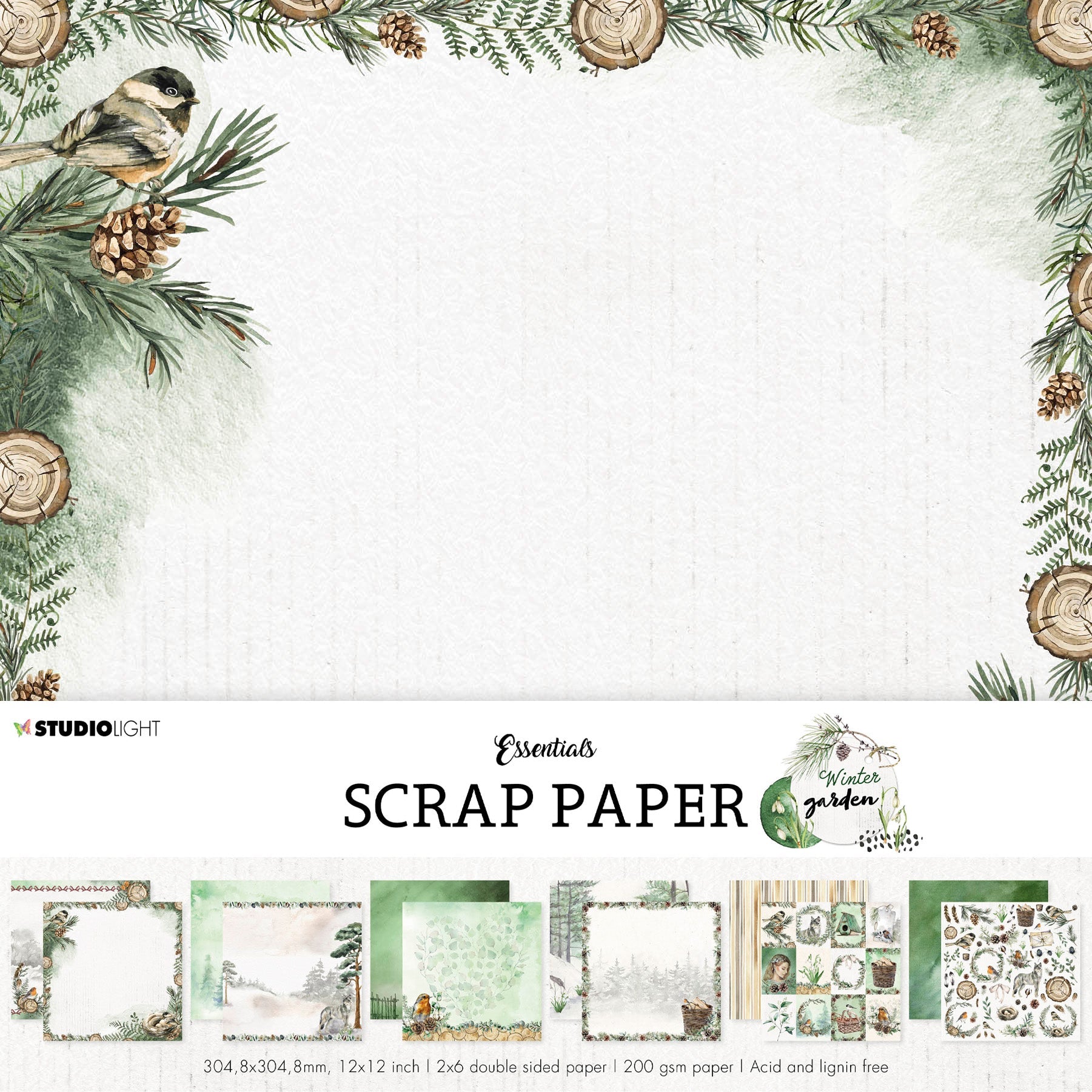 SL Paperset Background Paper Winter Garden 304,8x304,8x3mm 12 SH nr. 03