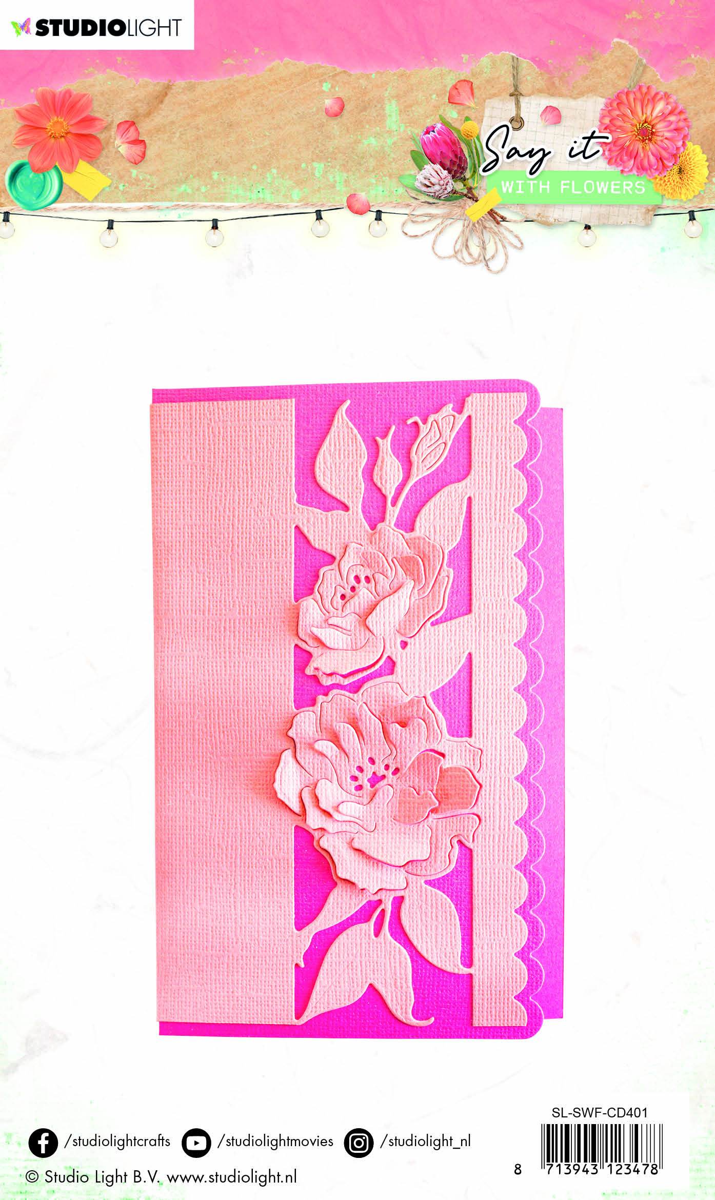 Cutting & Embossing Die Say it with Flowers 77x152mm nr.401