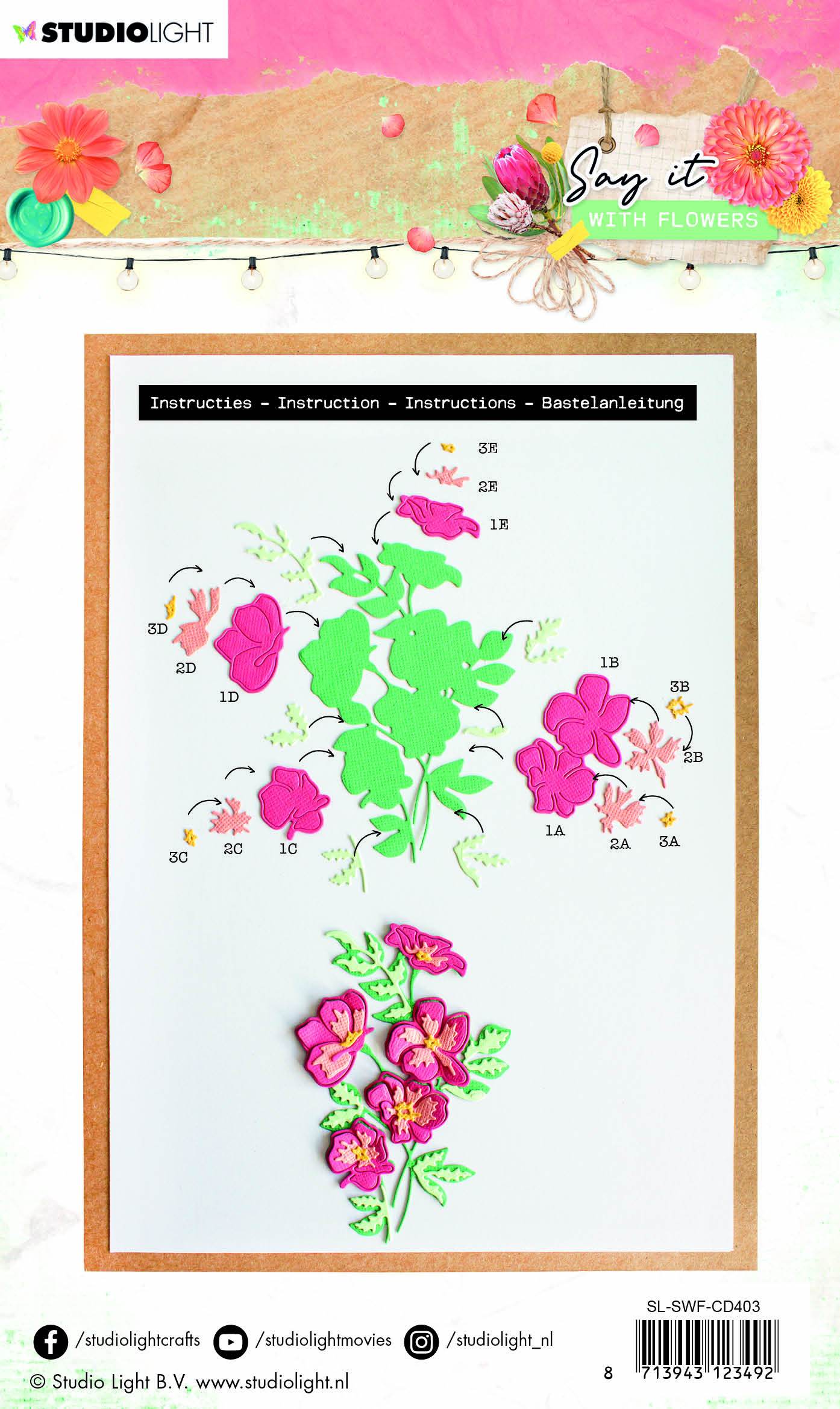 Cutting & Embossing Die Say it with Flowers 105x143mm nr.403